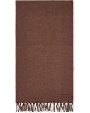 Giorgio Armani Stola Aus Wolle Mit Glatter Textur Und Fransen - Braun