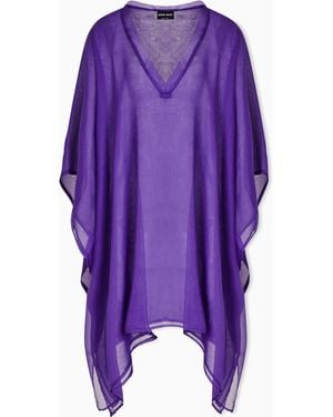 Giorgio Armani Silk Poncho - Purple