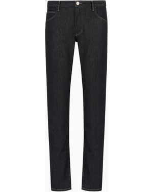Giorgio Armani Five-Pocket, Slim-Fit, Stretch Cotton-Denim Trousers - Blue