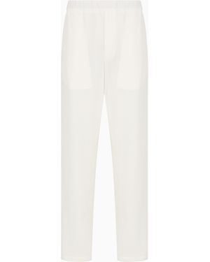 Giorgio Armani Pantaloni Flat Front - Bianco