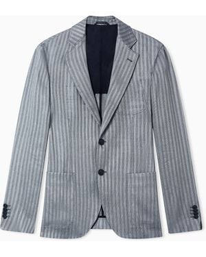 Giorgio Armani Upton Line Single-Breasted Jacket - Blue