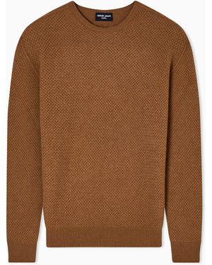 Giorgio Armani Vicuña Wool Crew-Neck Jumper - Brown