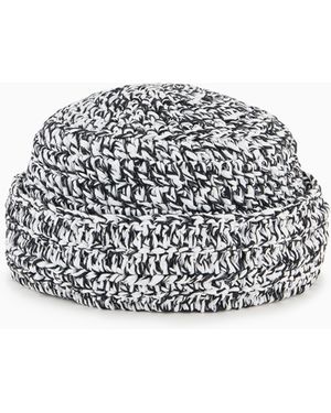 Giorgio Armani Gorro De Viscosa, Lino Y Algodón Trenzado - Blanco