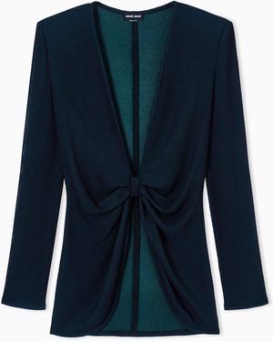 Giorgio Armani Ribbed Viscose Jumper - Blue