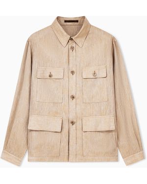 Giorgio Armani Shirt Jacket With Oversized Fit - Natural