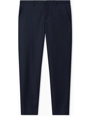 Giorgio Armani Wool And Cashmere Gabardine Trousers - Blue