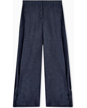 Giorgio Armani Wide-Leg Trousers - Blue