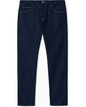 Giorgio Armani Five-Pocket, Slim-Fit, Stretch Cotton-Denim Trousers - Blue