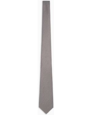 Giorgio Armani Printed Silk Tie - White