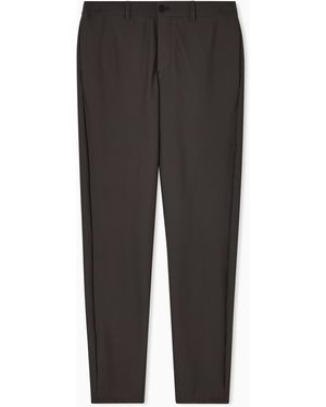 Giorgio Armani Flat Front Trousers - Black