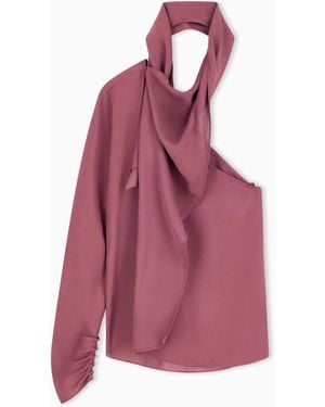 Giorgio Armani One-Shoulder Shirt - Purple