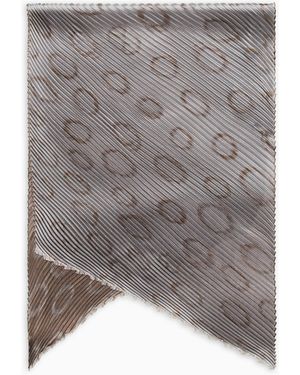 Giorgio Armani Bufanda De Mezcla De Seda Plisada - Gris