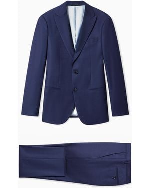 Giorgio Armani Soho Line, Single-Breasted, Micro-Armure Wool Suit - Blue