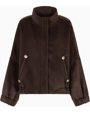 Giorgio Armani Alpaca And Wool Pea Coat - Brown