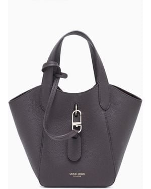 Giorgio Armani Small Pebbled Leather Handbag - Blue