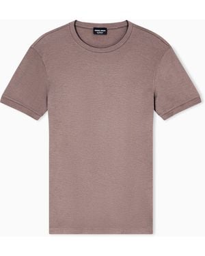 Giorgio Armani Maglia Girocollo Icon A Maniche Corte - Rosa