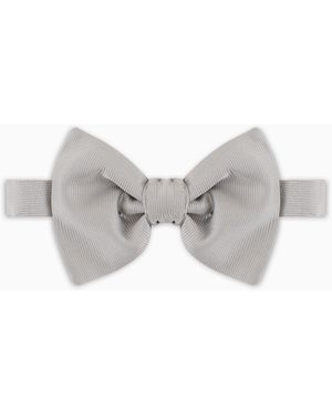Giorgio Armani Pure Silk Knotted Bow Tie - White