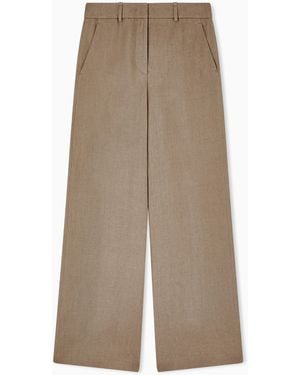 Giorgio Armani Wide-Legged Linen Trousers - Natural