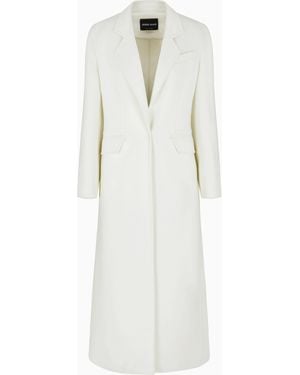 Giorgio Armani Long Double-Cashmere Coat - White