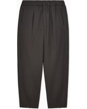 Giorgio Armani Single-Pleat, Virgin Wool And Cashmere Seersucker Trousers - Grey