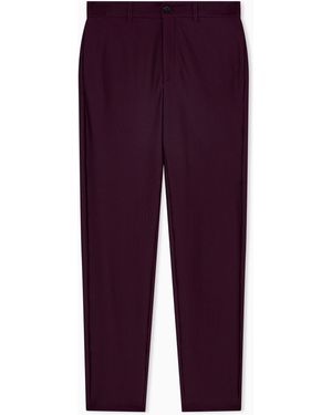 Giorgio Armani Flat Front Trousers - Purple