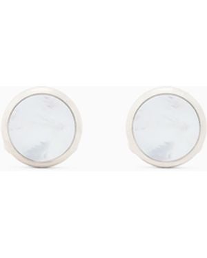 Giorgio Armani Mother-Of-Pearl And Sterling Cufflinks - White