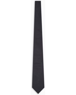 Giorgio Armani Pure Silk Tie With Jacquard Monogram - White