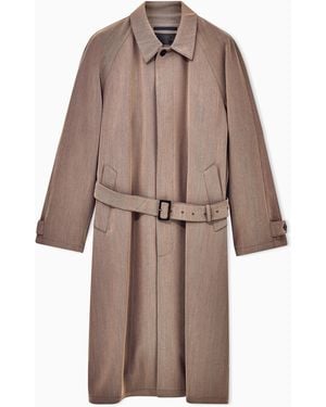 Giorgio Armani Oversized Fit Trench Coat - Brown