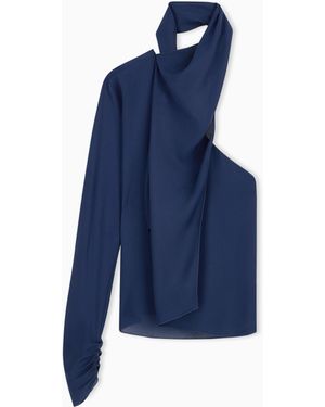 Giorgio Armani One-Shoulder Shirt - Blue