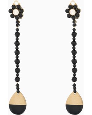 Giorgio Armani Pendientes Colgantes Con Cristales Swarovski - Blanco