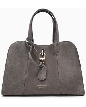 Giorgio Armani Small Suede Tote Bag - Grey