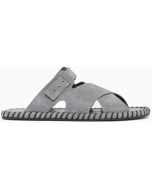 Giorgio Armani Suede Sandals - White
