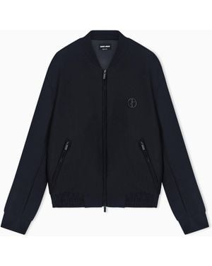 Giorgio Armani Technical Waffle Blouson - Blue