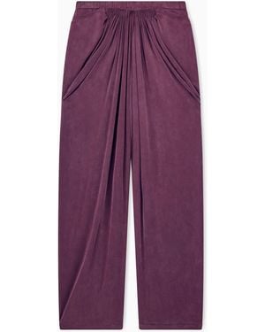 Giorgio Armani Trouser With Wide Leg And Front Draping - Purple