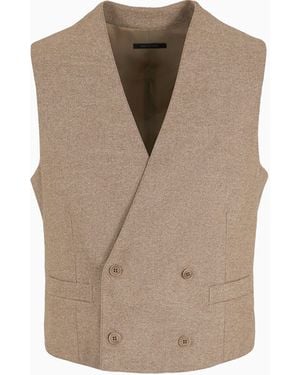 Giorgio Armani Double Breasted Waistcoat - Natural