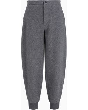 Giorgio Armani Pantalones Con Una Pinza En Terciopelo De Lana, Alpaca Y Cachemir - Gris