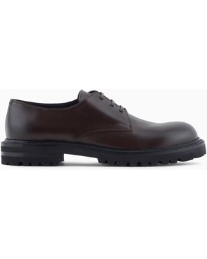 Giorgio Armani Nappa Calfskin Derby Shoes - White