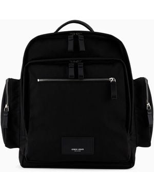Giorgio Armani Asv Nylon Multi-Functional Backpack - Black