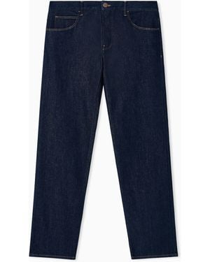 Giorgio Armani Five-Pocket, Regular Fit, Stretch Cotton-Denim Trousers - Blue