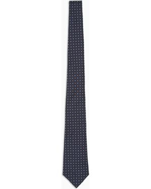 Giorgio Armani Pure Silk Polka-Dot Jacquard Tie - White
