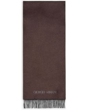 Giorgio Armani Silk And Cashmere Scarf - Brown