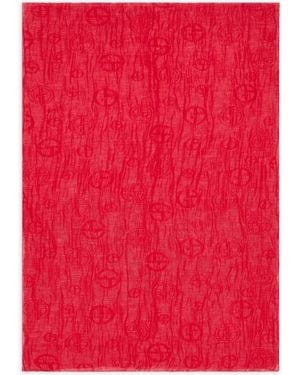Giorgio Armani Froissé Jacquard Silk Stole - Red