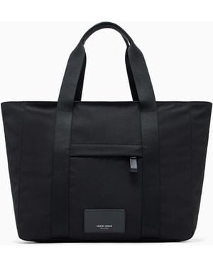 Giorgio Armani Asv Small Nylon Shopper Bag - Black