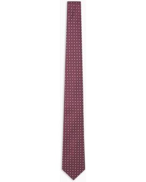Giorgio Armani Pure Silk Polka-Dot Jacquard Tie - White