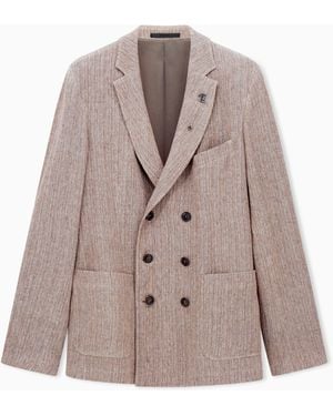 Giorgio Armani Double-Breasted Jacket - Brown