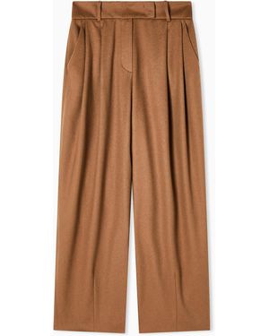 Giorgio Armani Double-Pleat, Vicuña Wool Trousers - Brown