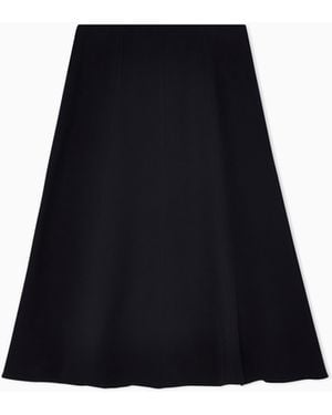 Giorgio Armani Silk Midi Skirt - Black