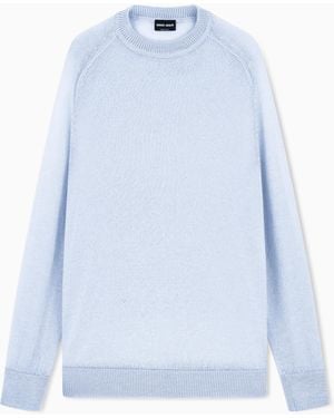 Giorgio Armani Cashmere And Mohair Jumper - Blue
