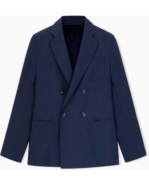 Giorgio Armani Upton Line Double-Breasted Jacket - Blue