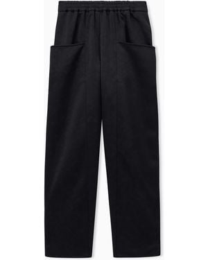 Giorgio Armani Trousers Techno Duchesse Oversized Fit With Front Pockets - Blue